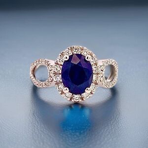 Natural Sapphire Diamond Ring Size 6.25 14k WG 2.31 TCW Certified $4,975 402670
